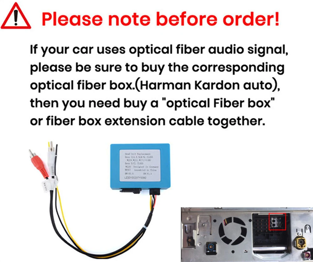 

Optic Amplifier Fiber-Optic Decoder Box For BENZ E/Cls/Clk/Class W211 w219 W171 W220 W230 W215 W209 B200 W203 CAR Car Aux