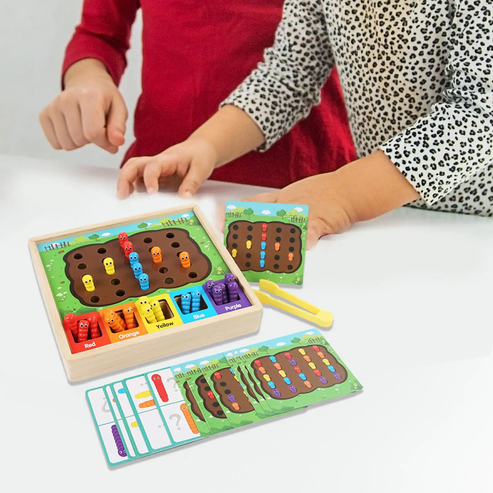 Juguete de gusano de captura para niños, juego de clasificación de colores, juguete de cumpleaños