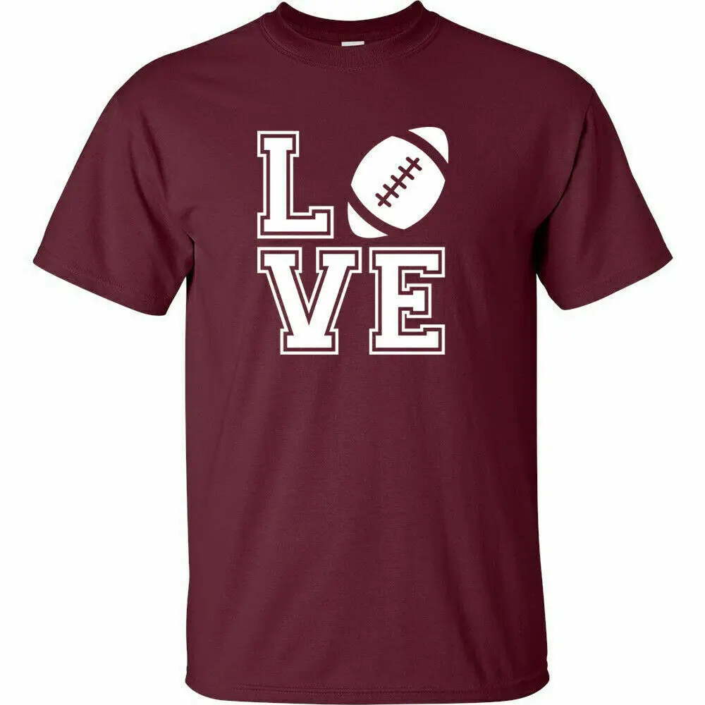 Football Love White Logo T Shirt Football Season Game Day Funday Sunday