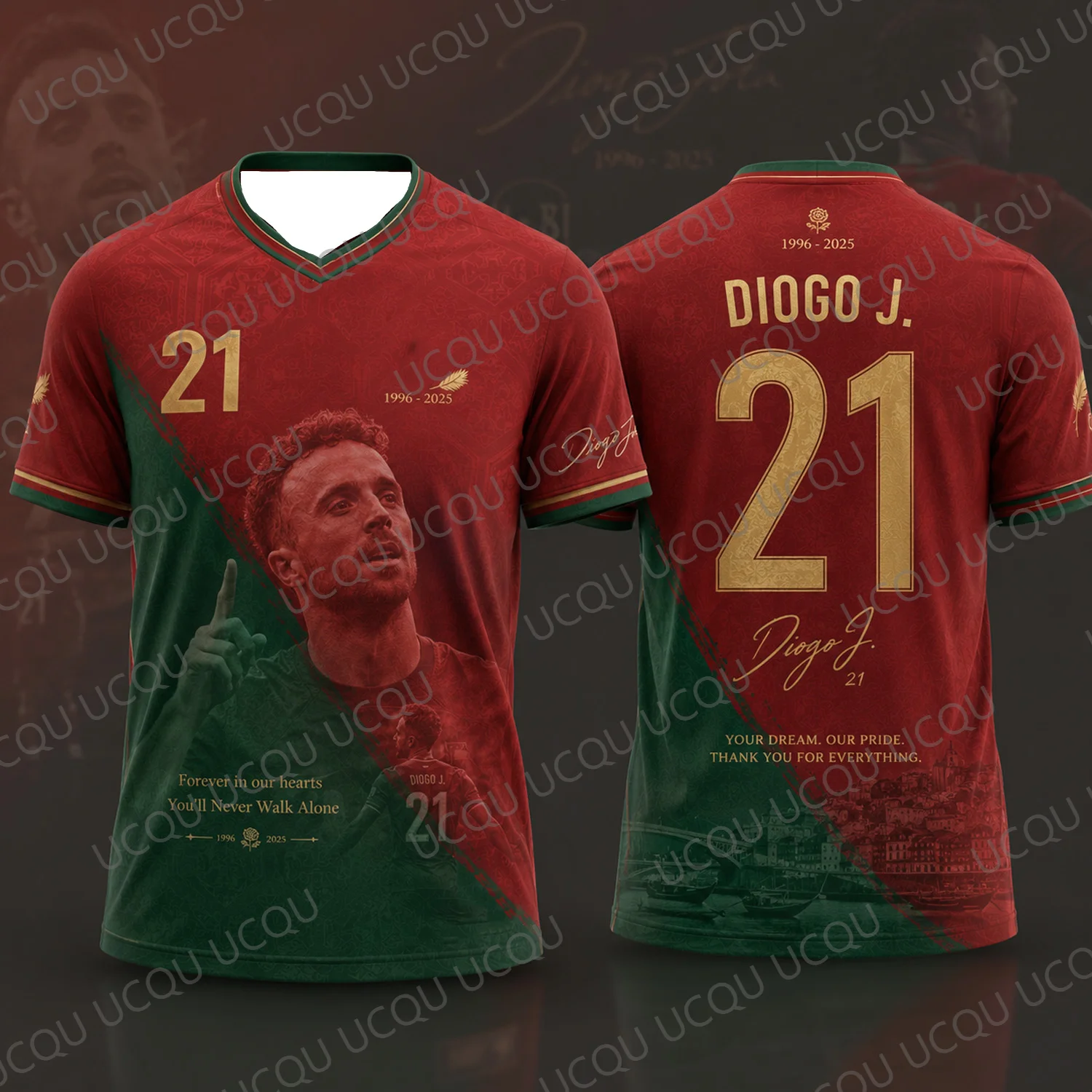 Diogo Jota 21 Memorial Football Jersey  Tribute Shirt Forever In Our Hearts Limited Edition Fan Collection