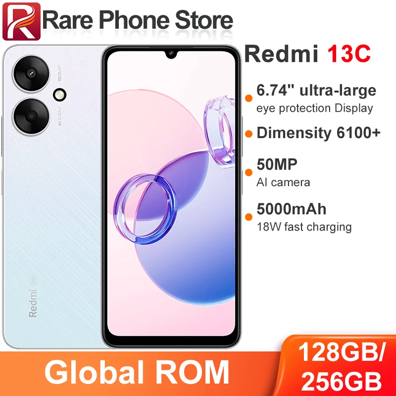 Global ROM Redmi 13C 5G 128GB/256GB Dimensity 6100+ 6.74