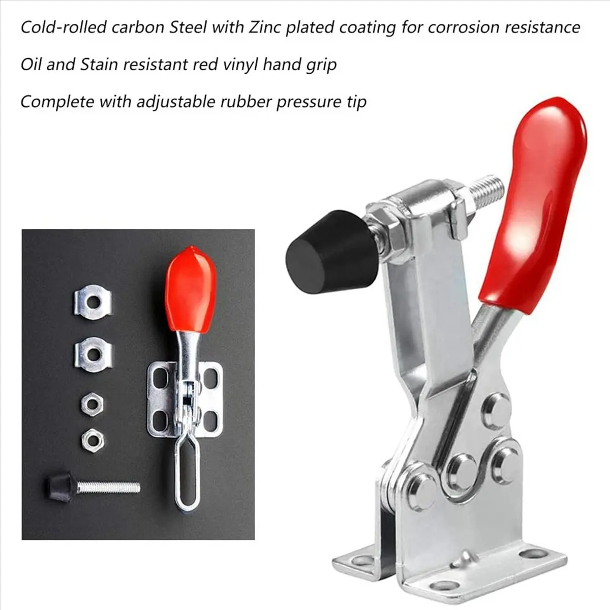 *CLOS 8 قطع مشبك تبديل سريع الإصدار GH-201 مضاد للانزلاق أفقي 59 رطل قدرة القابضة لتشغيل الماكينة والأعمال الخشبية #3