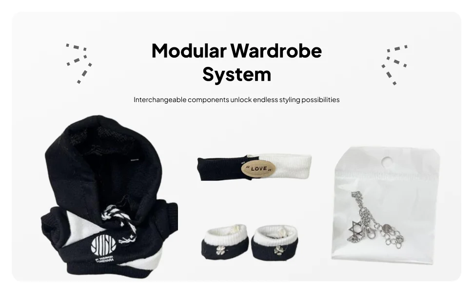 Doll Hoodie Set for Kids Creative Play with Footwear for 6.69'' Doll