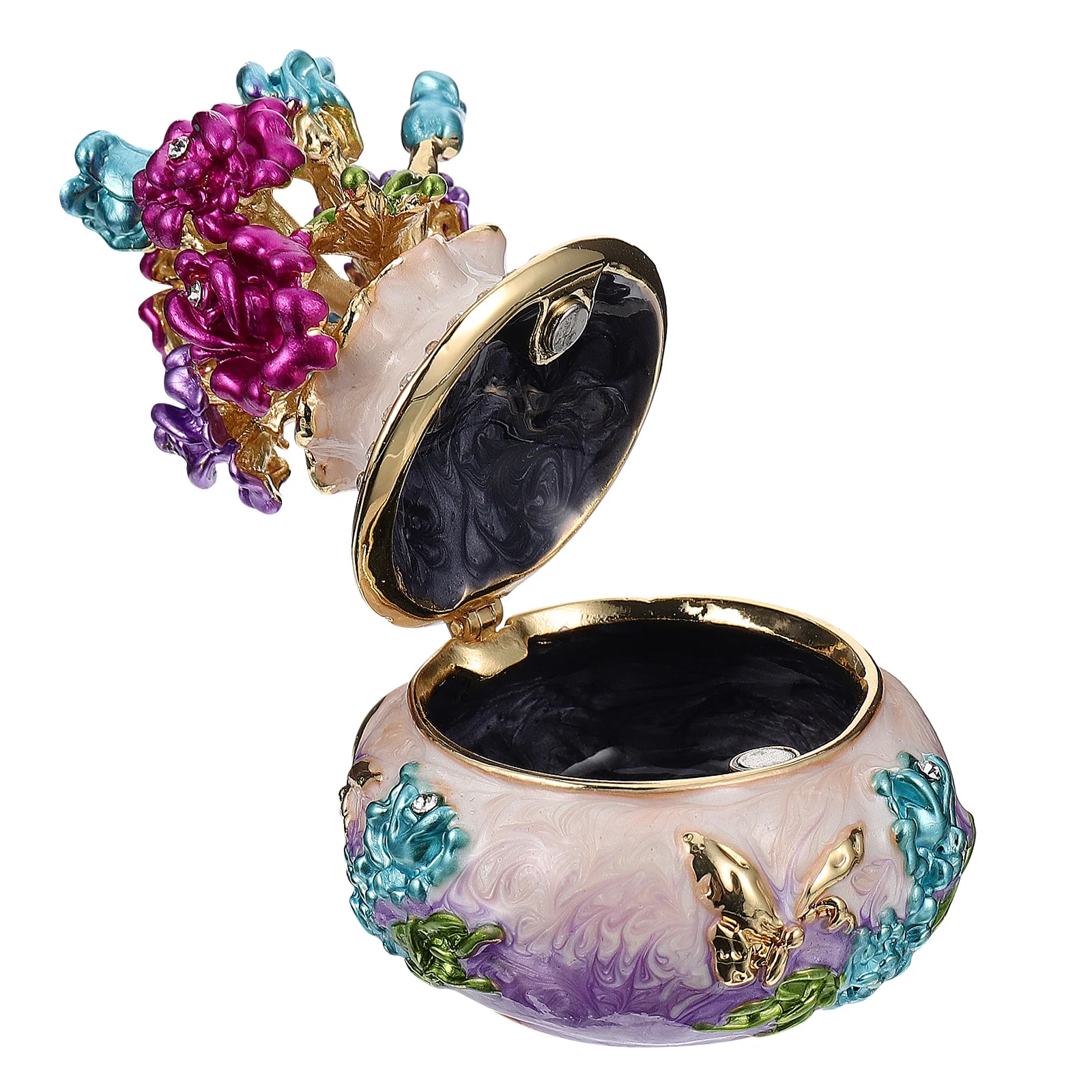 Metal Enamel Jewelry Box Elegant Design Long-Lasting Safe Material Perfect Gift for Women Girls Friends Ornament Home Decor