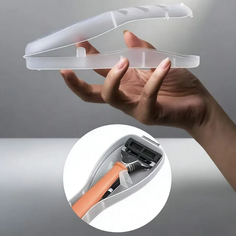 1pcs Razor Travel Storage Box Transparent Dustproof Carrying Case Cartridge Box For Gillette Razor Men Daily Supplies Organizer