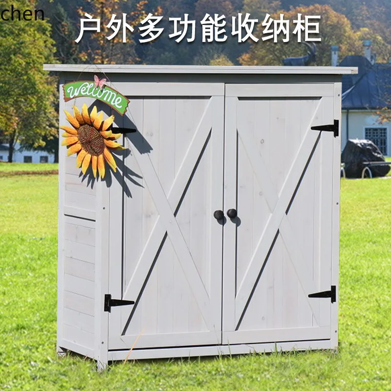 YFY  Outdoor Rainproof Sunproof Storage Cabinet Tool Sundries Box Garden Balcony Multi-functional Storage Organizer