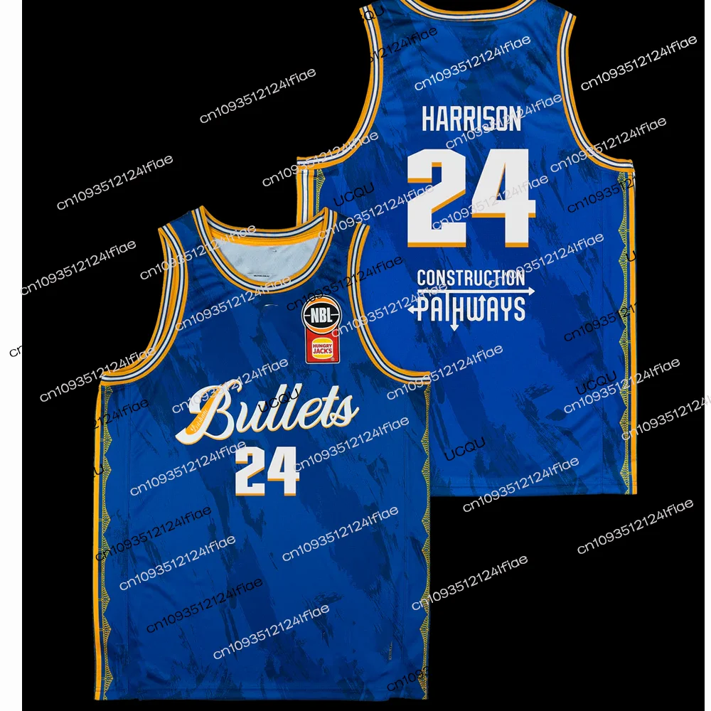 بريسبان الرصاص 25/26 المنزل كرة السلة جيرسي 2025 كرة السلة الأسترالية الكبار الرجال الرياضة سريعة الجافة سترة مروحة خاصة جيرسي كيت