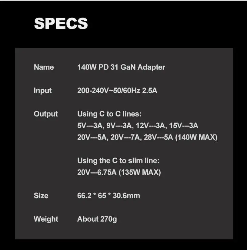 Imagem -04 - Carregador de Carregamento Rápido para Lenovo Legion Adaptador Original Usb-c Gan 140w C140 Pd3.1