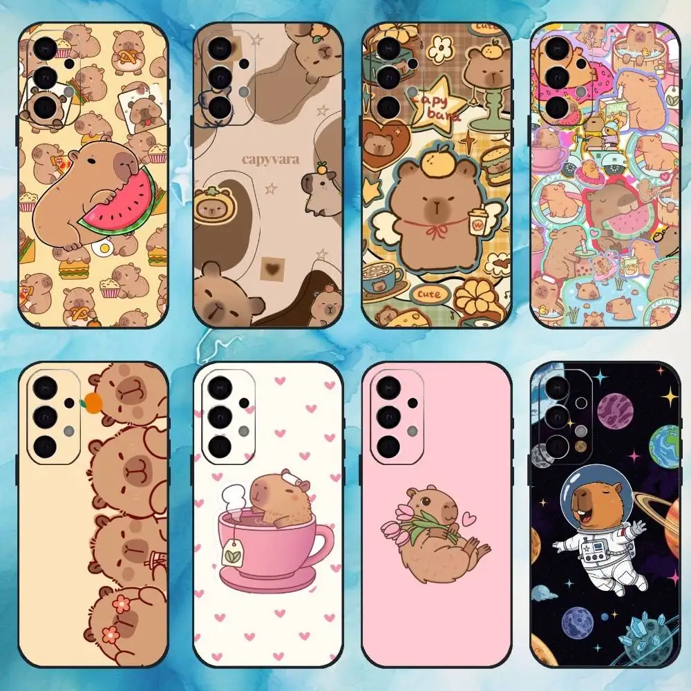 

Funny Cartoon cute capybara Phone Case For Samsung Galaxy A73,A72,A71,A70,A53,A52,A51,Others Soft Black Cover
