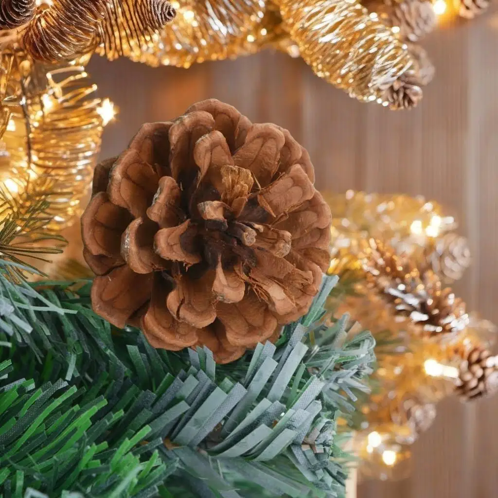 6ft Artificial Christmas Tree with Pinecones - Festive Holiday Decor for Home & Office