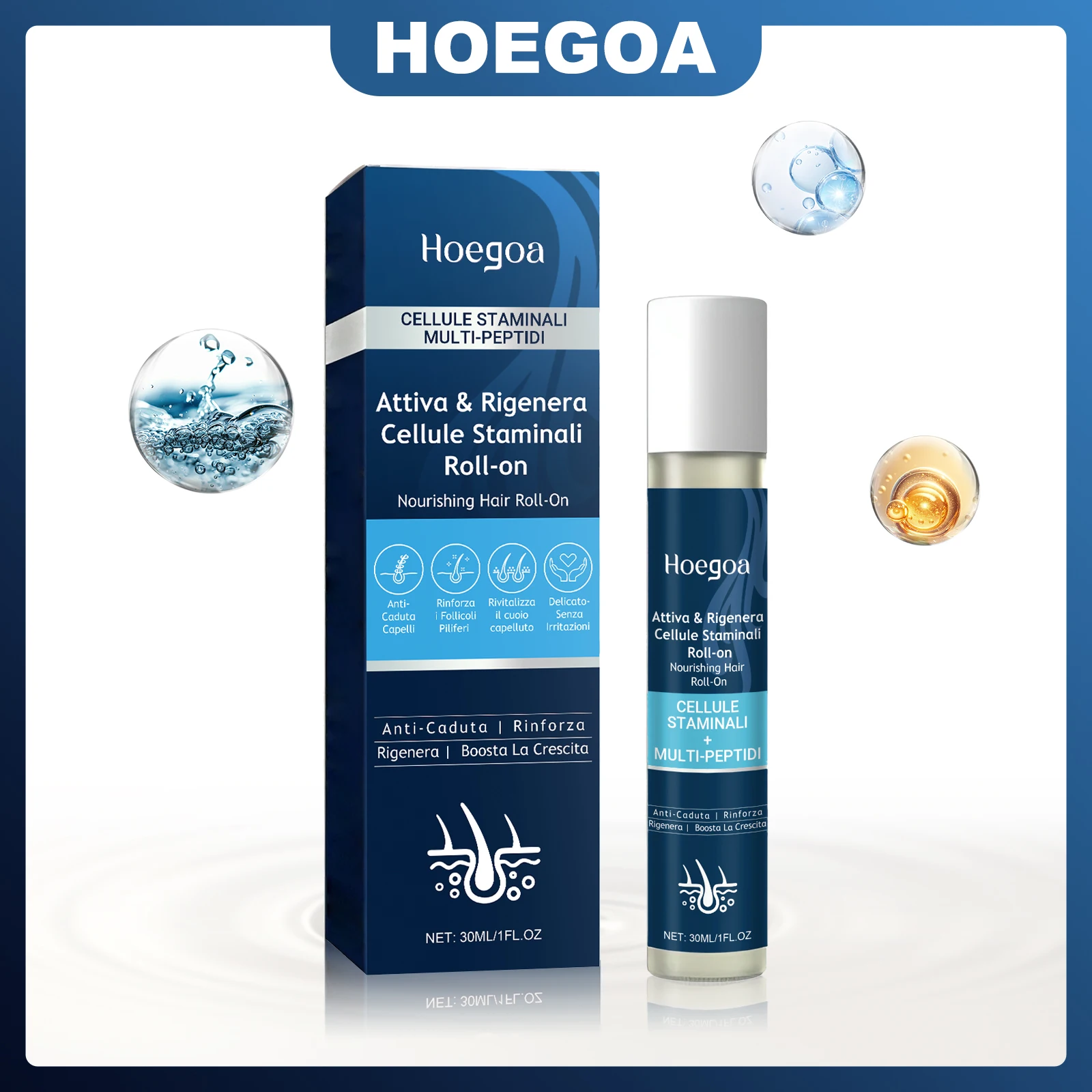 

HOEGOA 30ml Nourishing Dense Hair Roll-on Ball Repair Damaged Hair Follicles Nourish Scalp Activate Roots Promote Natural Growth