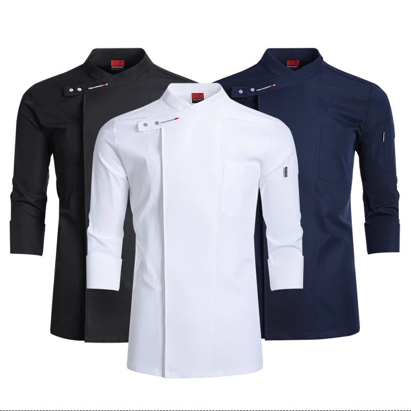 Catering roupas do chef hotel restaurante garçom uniforme cozinha padaria café mangas compridas camisas de trabalho serviço de alimentos jaqueta de cozinha