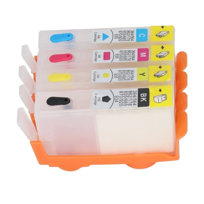 4PCS Ink Cartridge Permanent Chip Smooth Output Large Capacity 4 Colors Replacement For Printer For HP 655