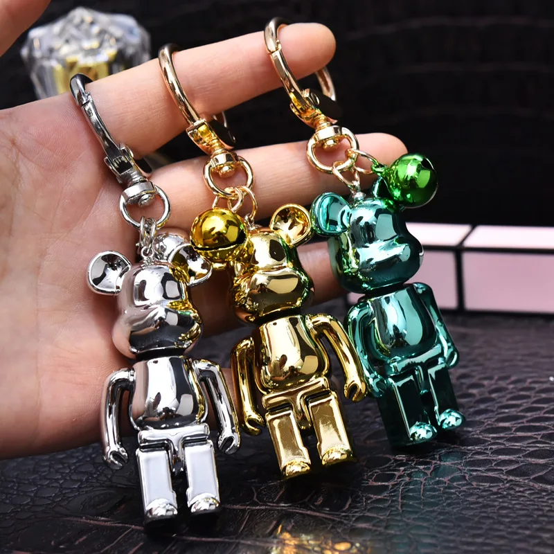

Cartoon Acrylic Three-Dimensional Violent Bear Keychain with Color Lanyard Cute Two-Color Gloomy Bear Car Key Chain Bag Ornament