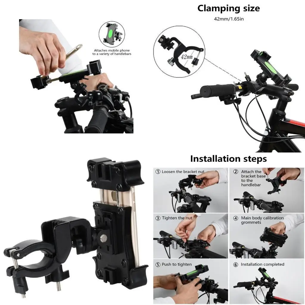 

Y1UB Phone Hold Convenient Opening & Closing Phone Stand Phone Mount for Motorbike
