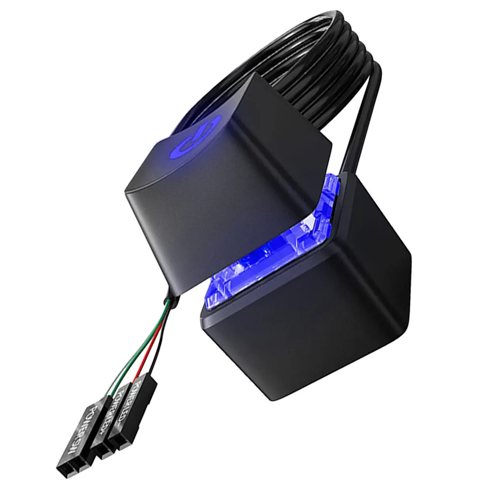 

External PC Power Button Extension with LED Indicator Remote Desktop Power for Home Office School Hotel KTV Use Durable