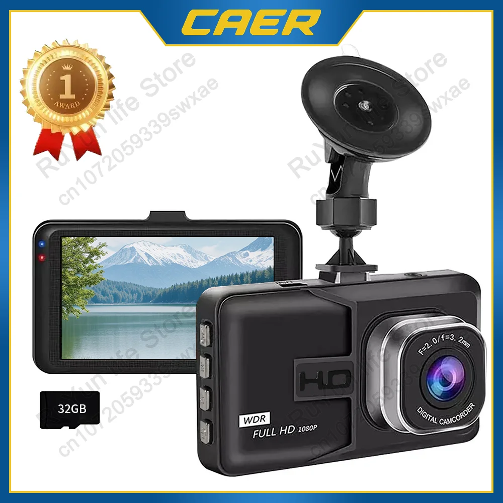 

Dash Camera 1080P Car DVR Loop Recording 24H Parking Monitor Night Vision Full HD 3”Screen Video Recorder Electronic Accessories