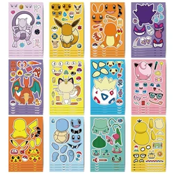 Pegatinas de rompecabezas de monstruos de bolsillo DIY Kawaii Pikachu, dibujos animados, Anime, equipaje, cuaderno, monopatín, calcomanías, decoración, juguetes para niños, regalos