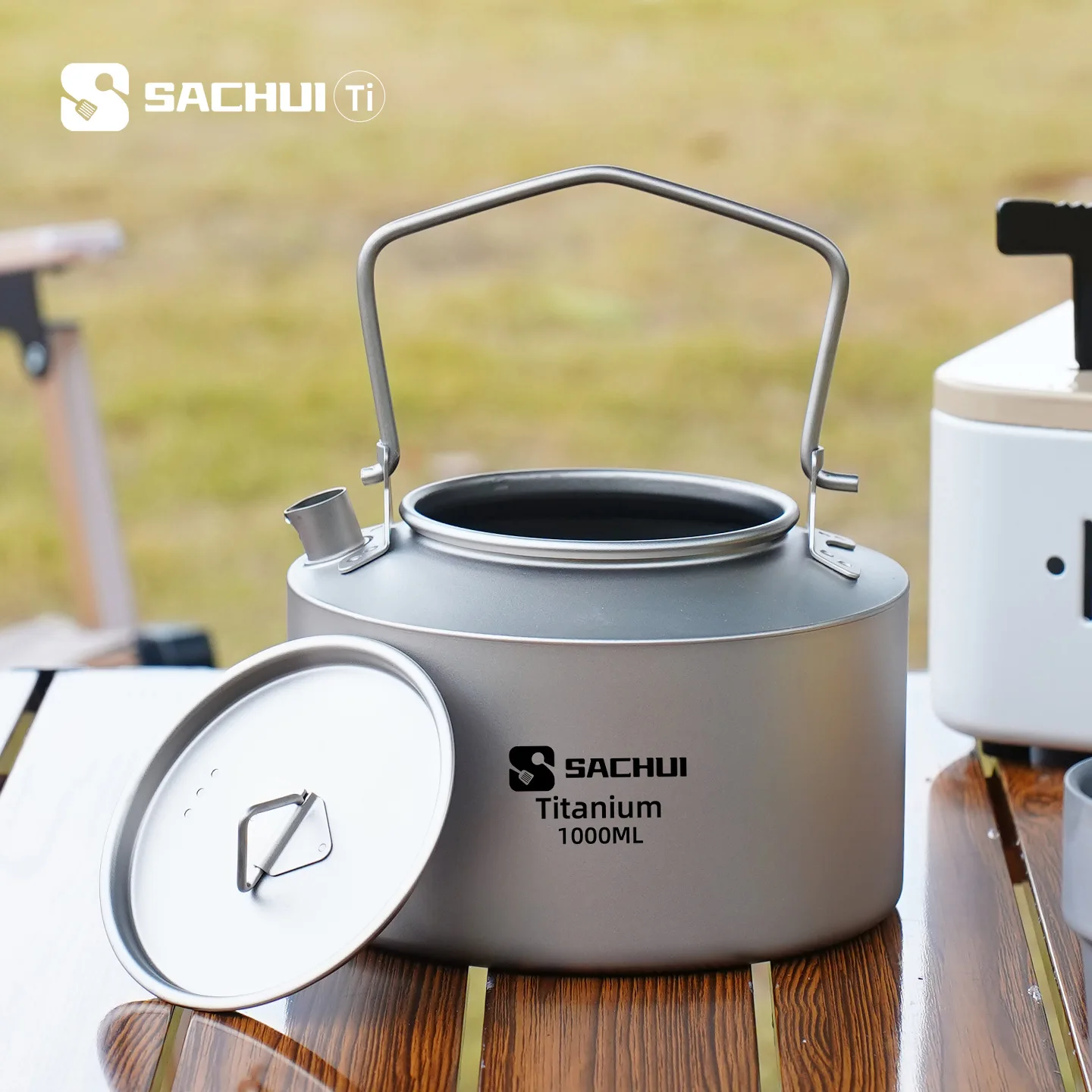 1000ML Pure Titanium Kettle Outdoor Ultralight Tea Coffee Pot Camping Cookware For Hiking Travelling Portable Water Kettle