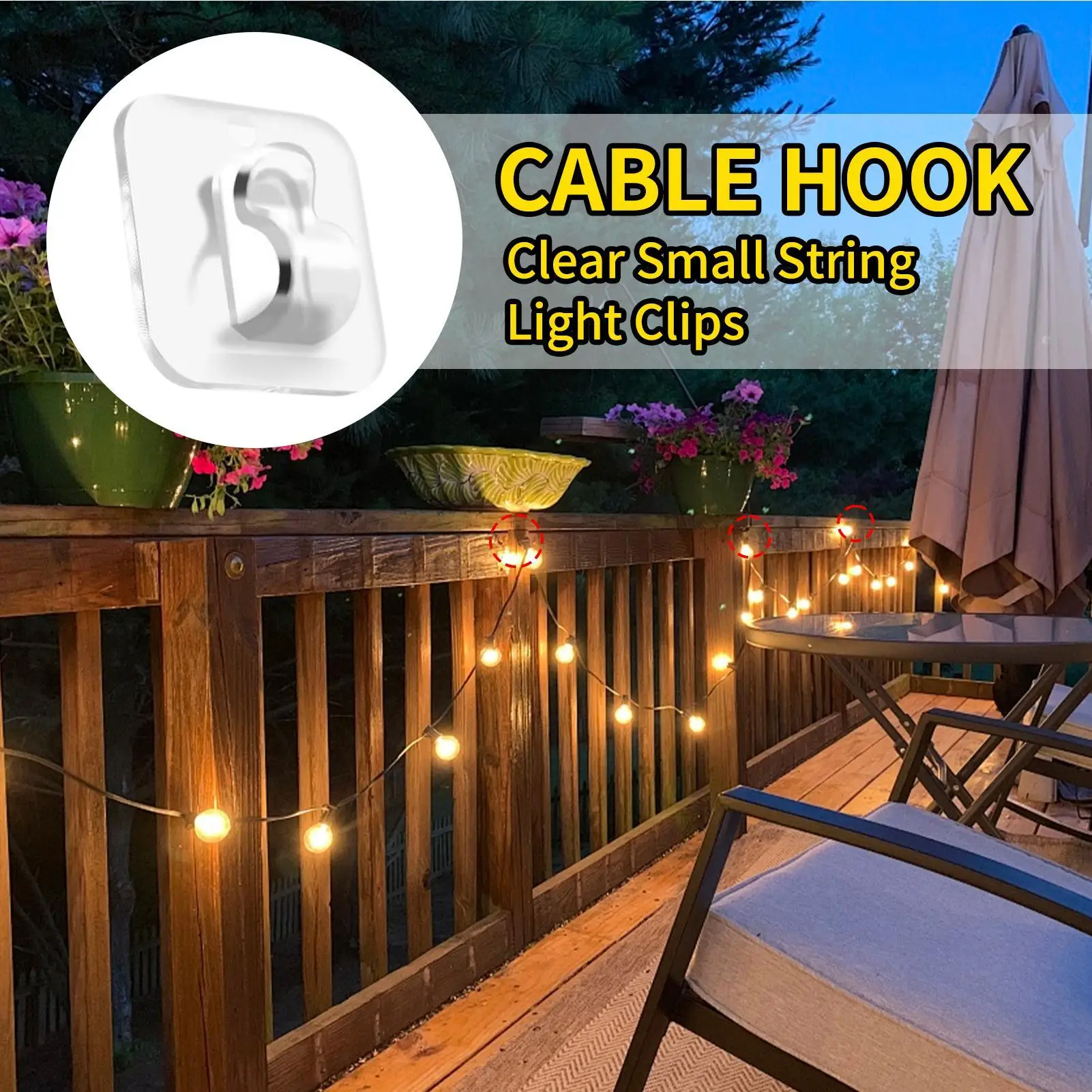 Mini Light Clips 20 Pieces Adhesive Cable Hook Cable Management Clips For Homeowners Renters Event Planners Wedding Holiday