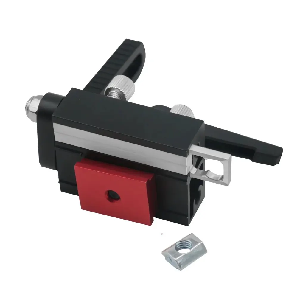 Domary Fence Flip Stop – Aluminum Alloy T-Track Stop For Woodworking, Easy Adjustment, Type 75, Compact Design