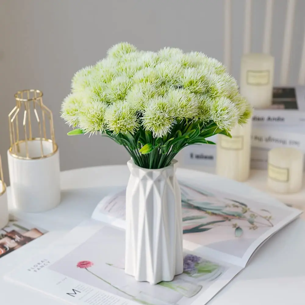 10 Stück Gemischte Künstliche Löwenzahnblumen Plastik Kunstblumenstrauß für Hochzeitstischdekoration DIY Heim- und Partydekoration – Detail 4