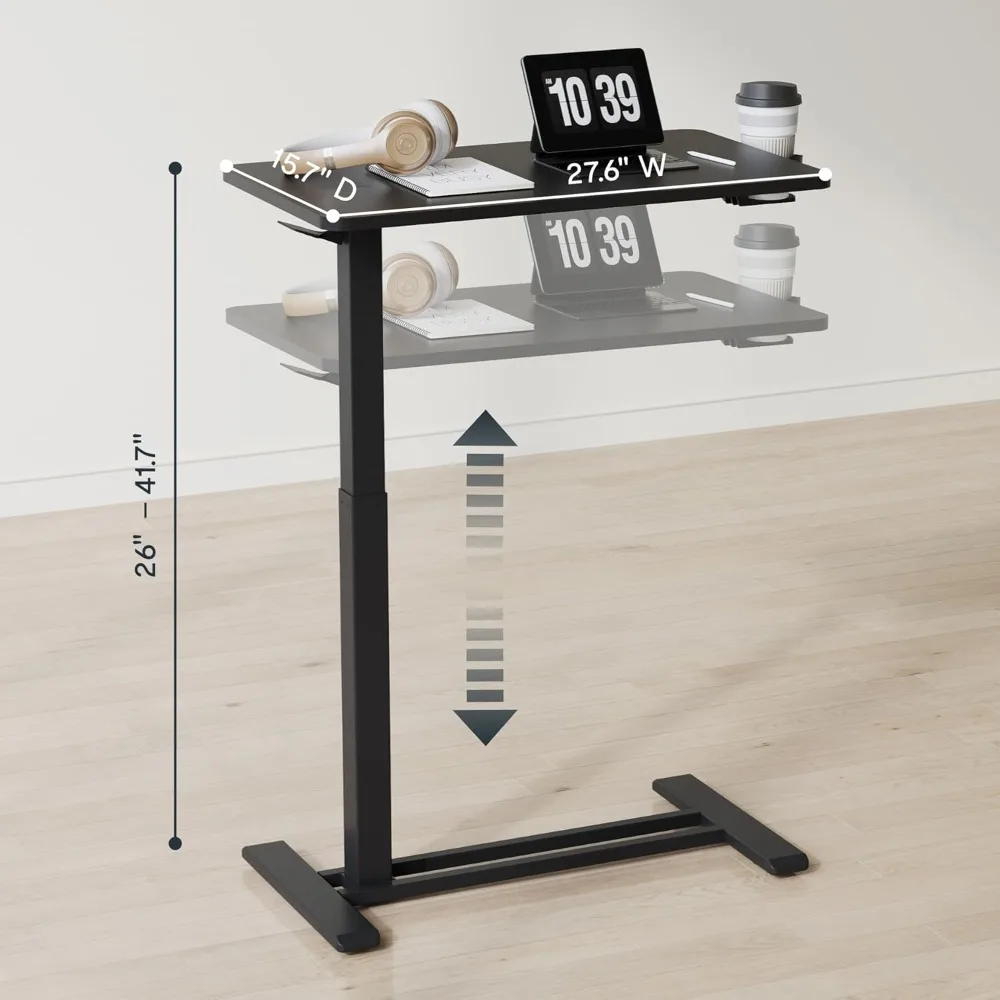 Table de chevet réglable sur le lit médical avec roues, bureau debout mobile pneumatique, bureau pour ordinateur portable, ordinateur roulant