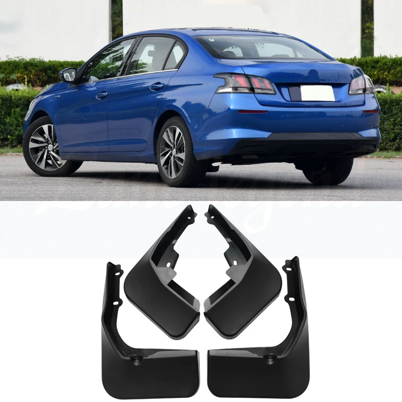 4 PCS Car Mud Flaps for Peugeot 408 2016 2017 2018 2019 2020 2021 Mudguard Splash Guards Fender Mudflaps Auto Accessories
