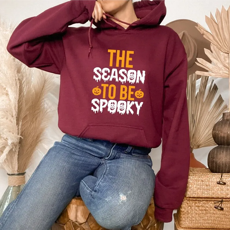 Spooky Season Sweatshirt Crewneck Halloween Sweatshirt Fashion  Streetwear harajuku goth y2k Cotton Sweatshirt Drop Shipping