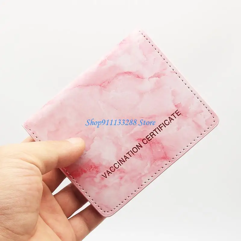 G88D Stylish Vaccination Card Cover PU Leather Vaccination Card Sleeves Universal Size for Women Men Vaccination Cards