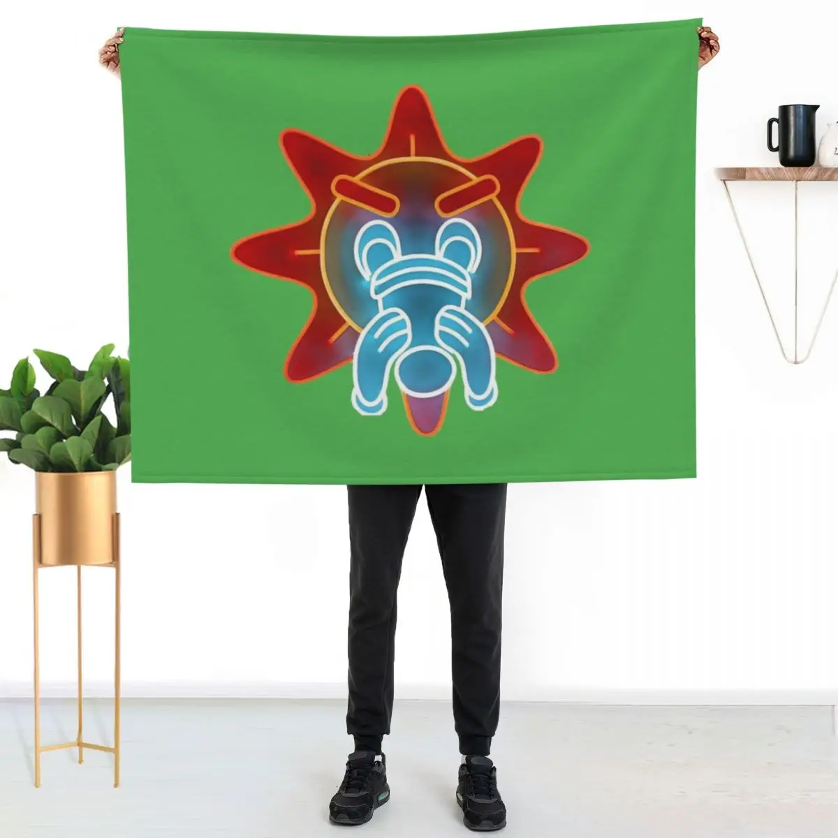 Chief Keef GloGang Glo Man Logo Artwork Classic T-Shirt Throw Blanket Plush Picnic Hair Blankets