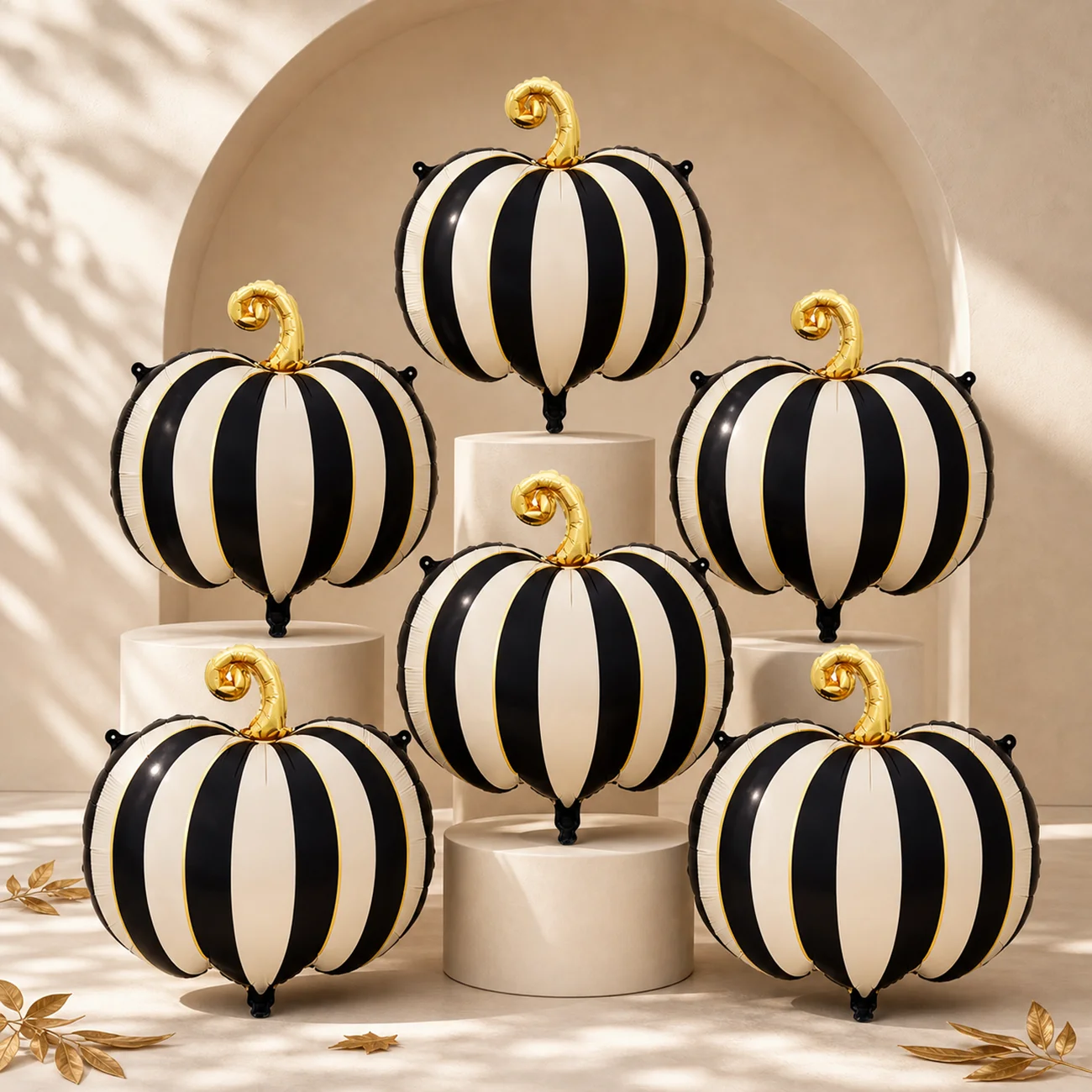 6-teiliges Set mit 24,8-Zoll-Kürbis-Folienballons, geeignet für Halloween-, Spukhaus- und Thanksgiving-Partydekorationen, wiederverwendbar – Detail 1