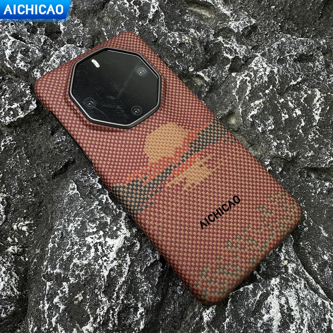 ACC-funda de teléfono de fibra de carbono Real para huawei Mate 70RS/60RS Blue Moon Red Sun carcasa de fibra de aramida ultrafina