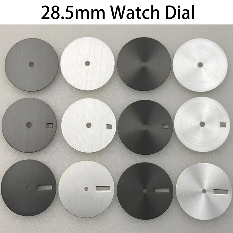 28.5mm Round Sand Texture Watch Dial Blank Watch Faces for NH35/ NH36/ NH34 Movement DIY Accessories None/single/double Calendar