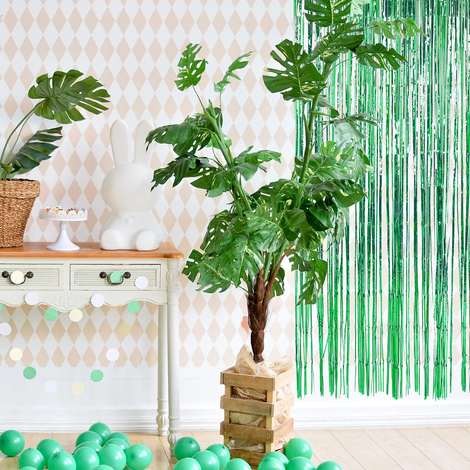 

Bad Witch Party Decoration Pink Table Cloth Rectangle Skirt Fairy Tablecloth Green Iridescent Cloths