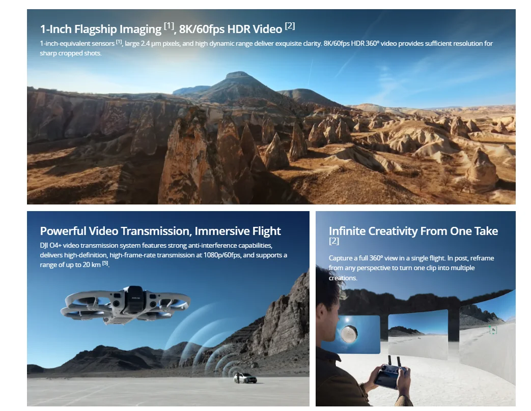 【LOCAL+】Neue DJI Avata 360 Drohne mit 1-Zoll-Sensor, 8K HDR Panorama-Drohne, 4K Einzellinsen-Modus, 20 km Reichweite, 4G verbesserte Übertragung, FPV-Marke – Detail 8