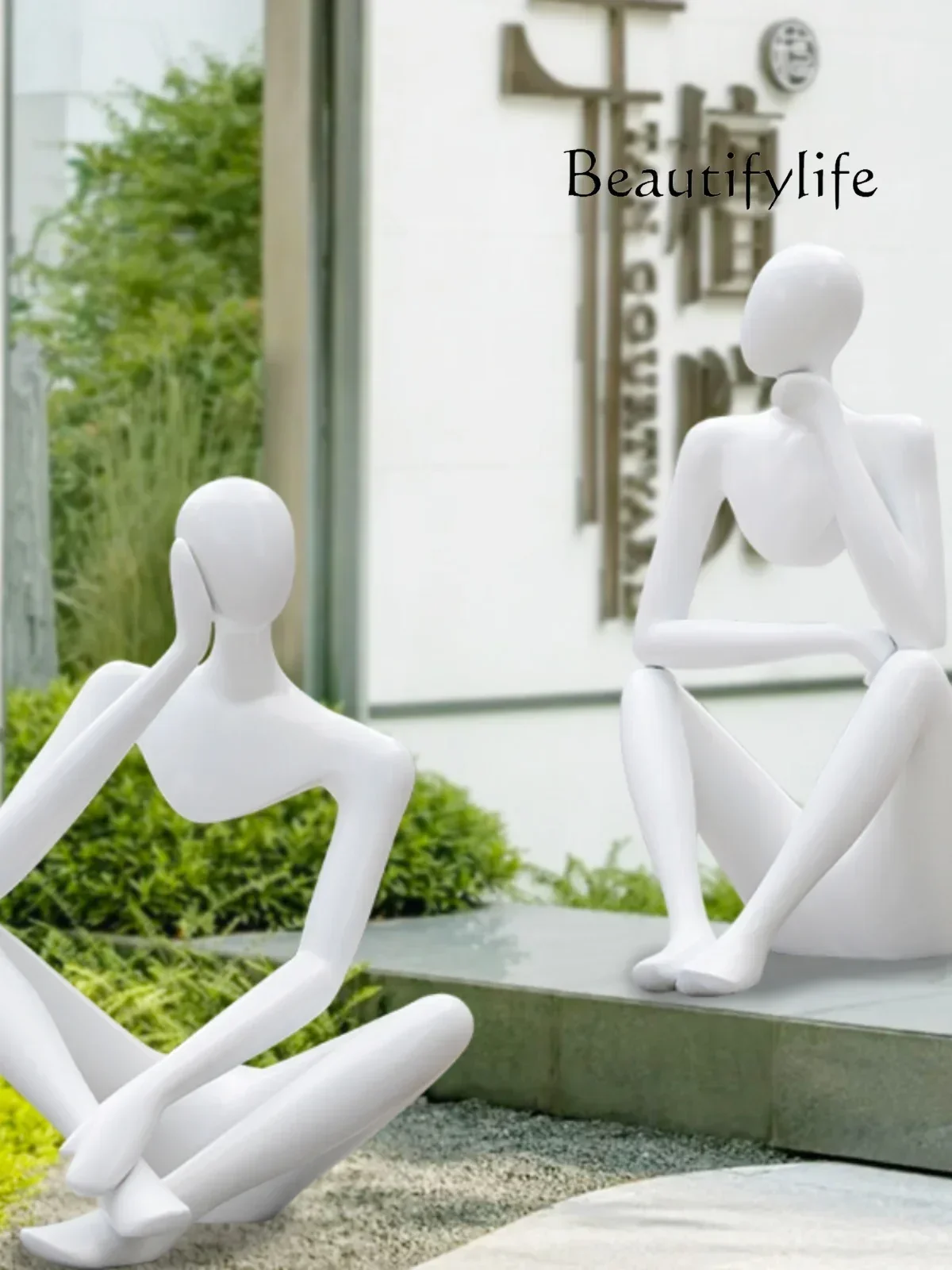 

Creative Abstract Hollow Figure Sculptured Ornaments Hotel Corridor Large Floor FRP Ornaments