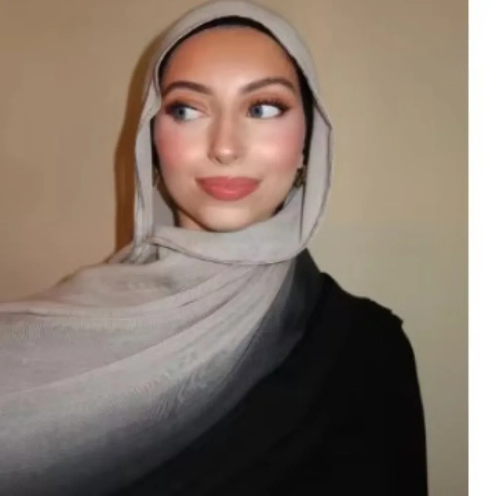 عالية الجودة مشروط واسعة حافة رقيقة رسمت باليد التدرج الملونة القطن وشاح طويل تنفس وشاح التفاف عمامة المرأة شال