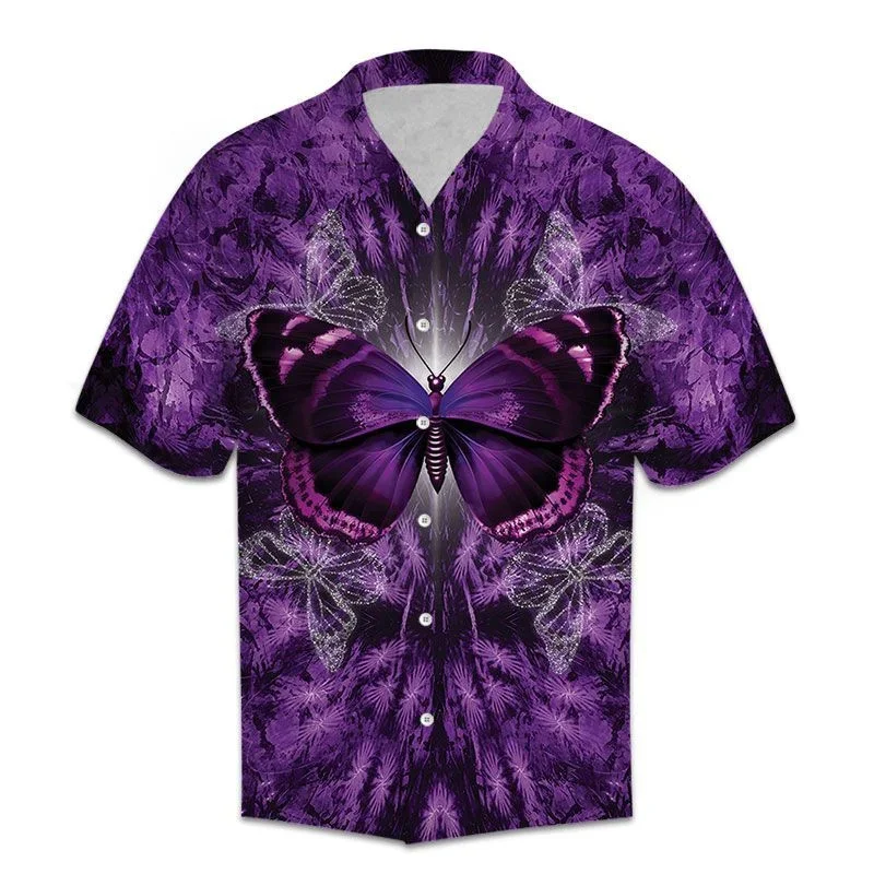 Harajuku Summer 3D Printing Butterflies Shirts For Men Children Fashion Streetwear Short Shirts Funny Shirts Blouses Clothes Top