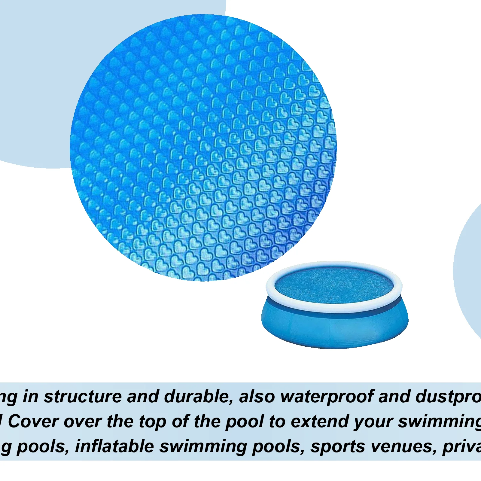 

Solar Pool Cover Swimming Pool Bubble Solar Cover Round Solar Summer Waterproof Pool Tub Floating Spa Blanket Pool Accessory