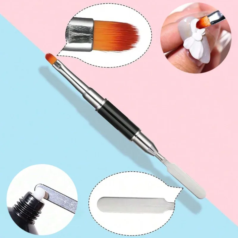 แปรงเจลและตัวหยิบเล็บ 2 in 1 ดีไซน์คู่ สำหรับต่อเล็บอะคริลิค ทาเจล ทาสีเล็บ ชุดทำเล็บ