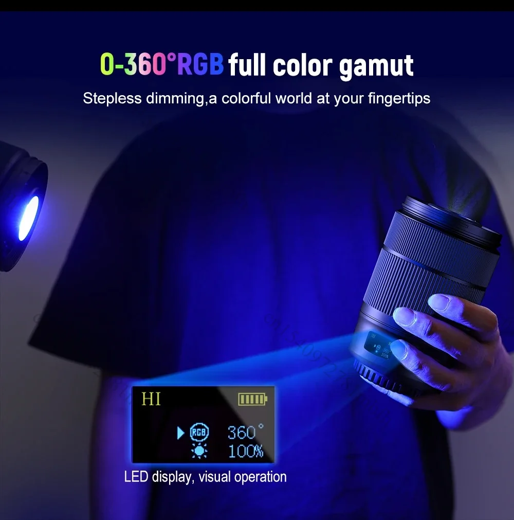 LUXCEO L60 Fotolicht RGB Bi-Color Fülllicht Mini Tragbare LED-Beleuchtung für Videostudio COB 2500mAh Akku – Detail 4