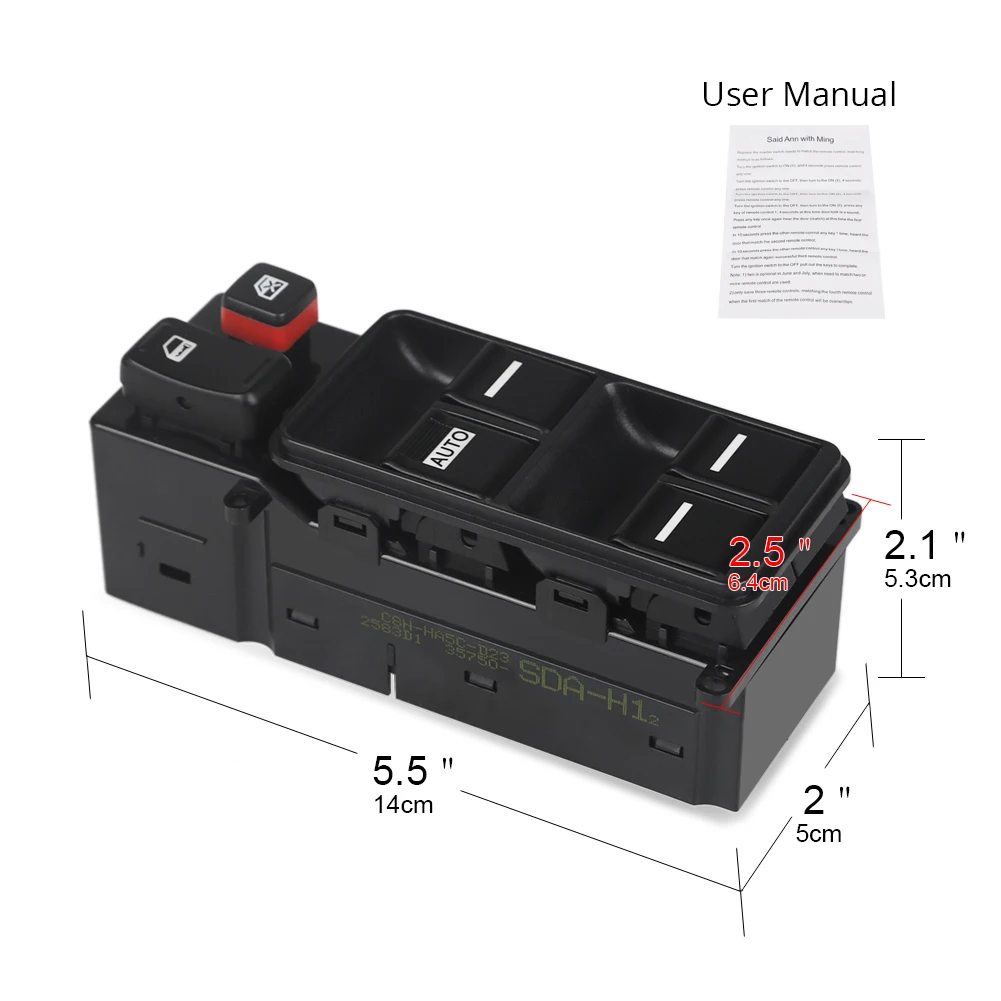 35750-SDA-H12 Electric Window Switch Glass Button Control For Honda Accord 7th 2.4L Generation 2003 2004 2005 2006 2007