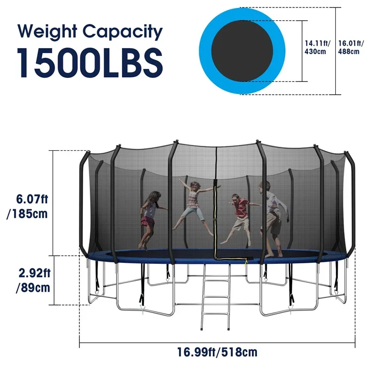 2026 Big Professional Round Commercial in Ground Adult Sports Trampoline Outdoor 10ft 12ft 8ft 10 Ft 14ft 14 8 18 15 Ft 6ft 10 F