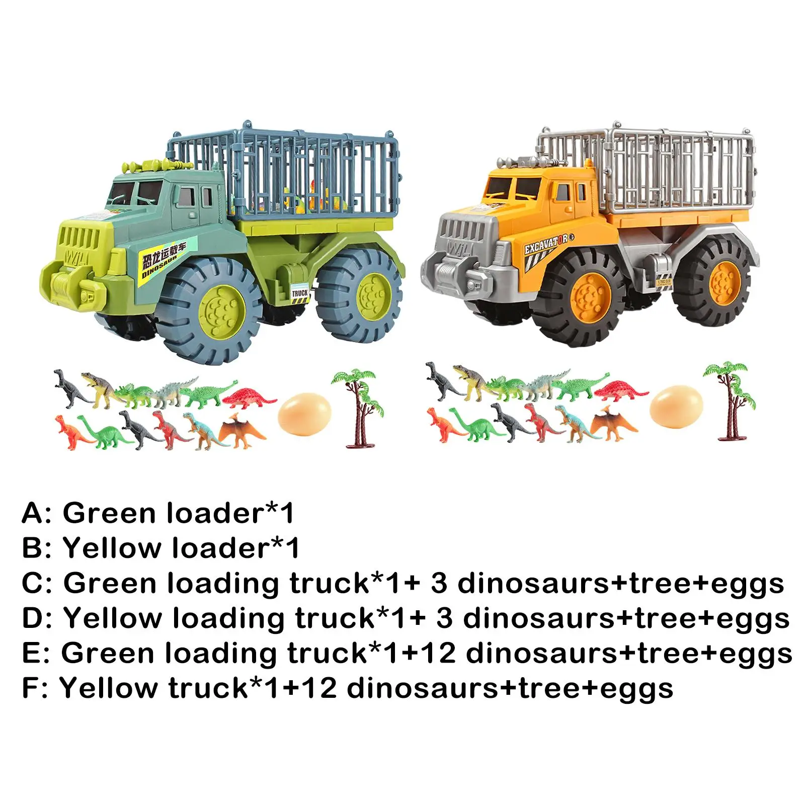 Dinosaures Transport voiture camion retirer véhicules d'ingénierie voitures jouets Playset cadeaux de fête semblant jouer