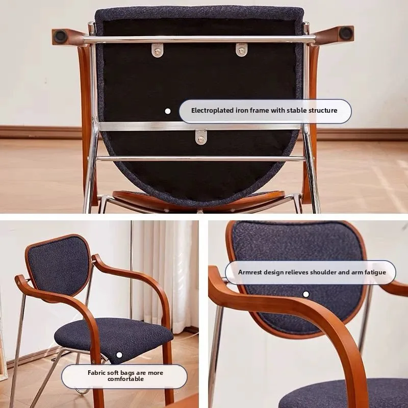 Medieval, light luxury, dining chair, home, backrest, French, solid wood, stool, designer, retro, simple, chair