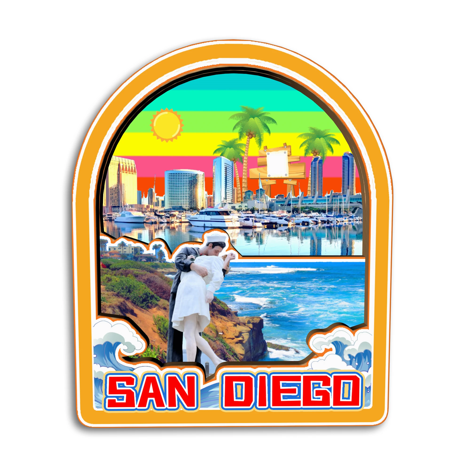 سان دييغو سكرامنتو سان خوسيه كاليفورنيا الولايات المتحدة الأمريكية مغناطيس الثلاجة هدية تذكارية للسفر ثلاجة ديكور Handmarde #6