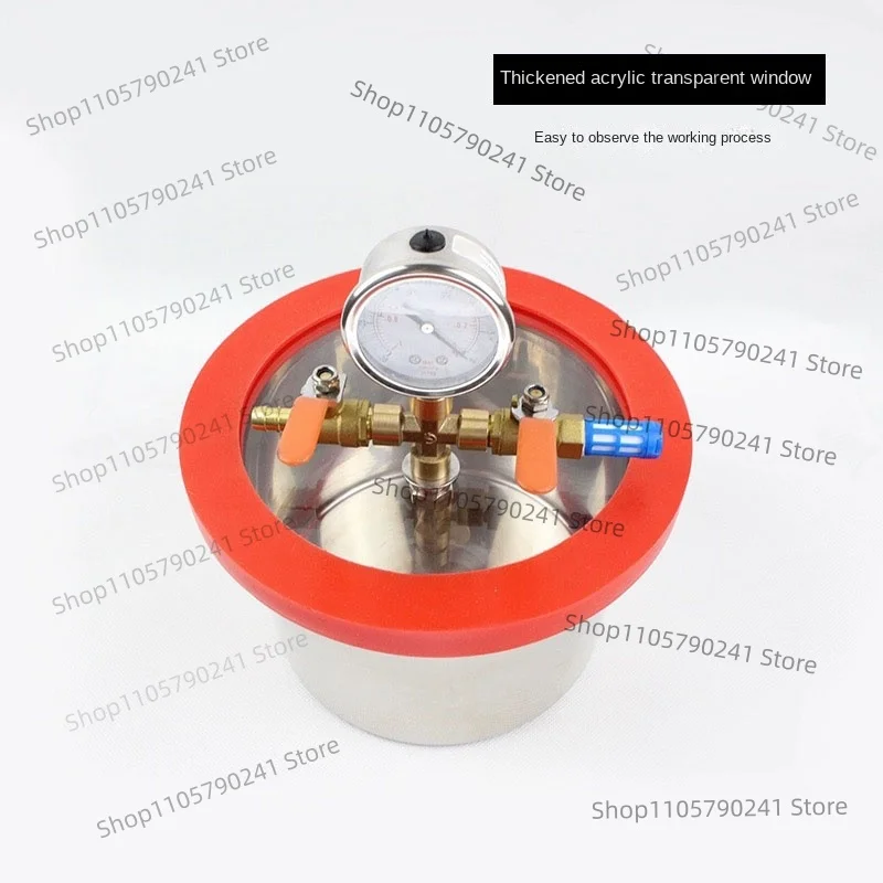 3L Stainless Steel Vacuum Degassing Chamber with 12mm Acrylic Lid, Epoxy Resin & Silicone Bubble Removal Tank for Casting