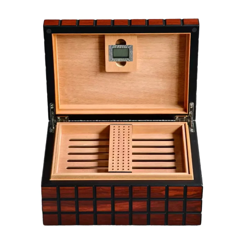 Cigar Moisturizing Wooden Box Layered Storage Cube Style