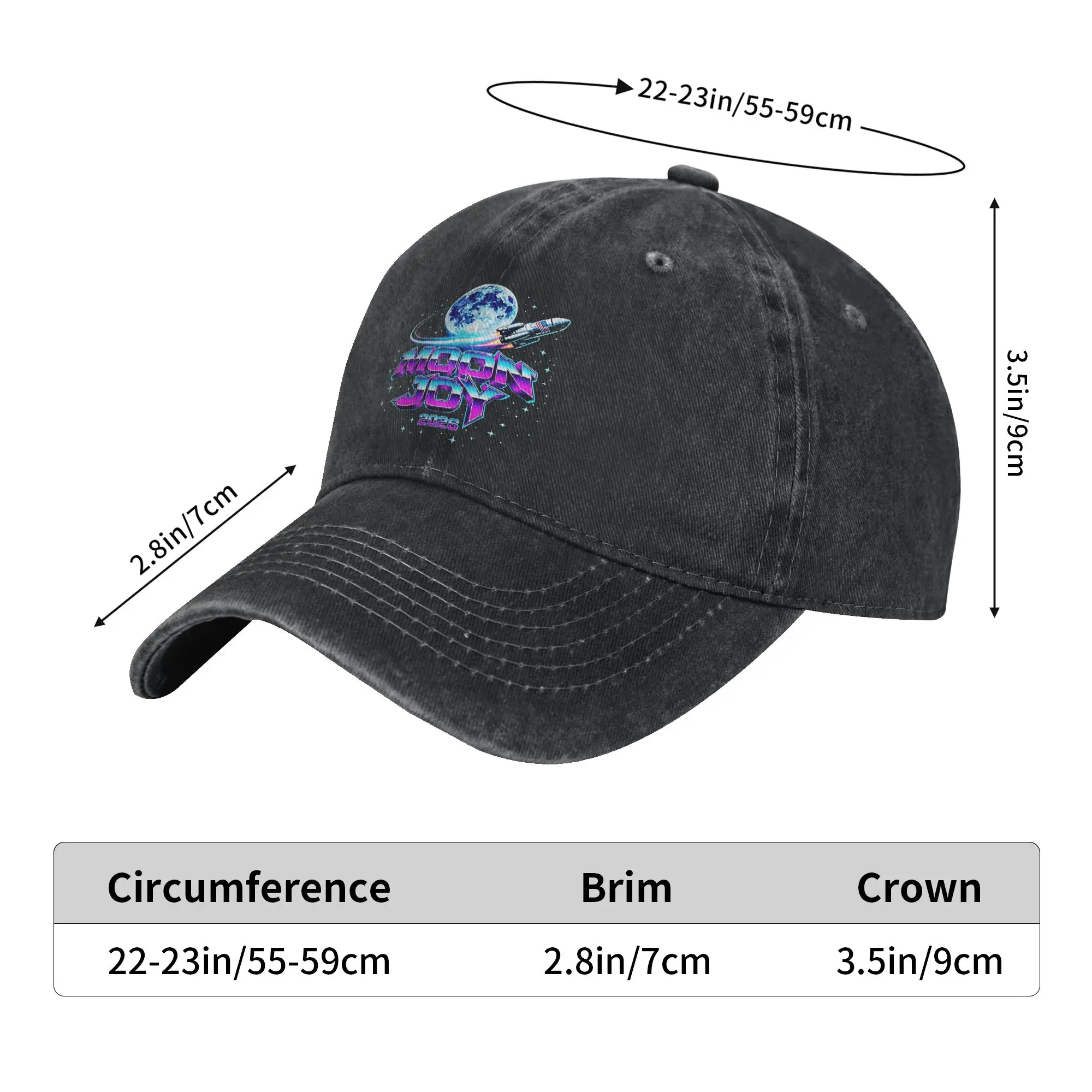 Moon Joy Space Exploration USA Moon Missions 2026 Casual Baseball Cap For Unisex Men Spring  Kpop Rock Trucker Hat